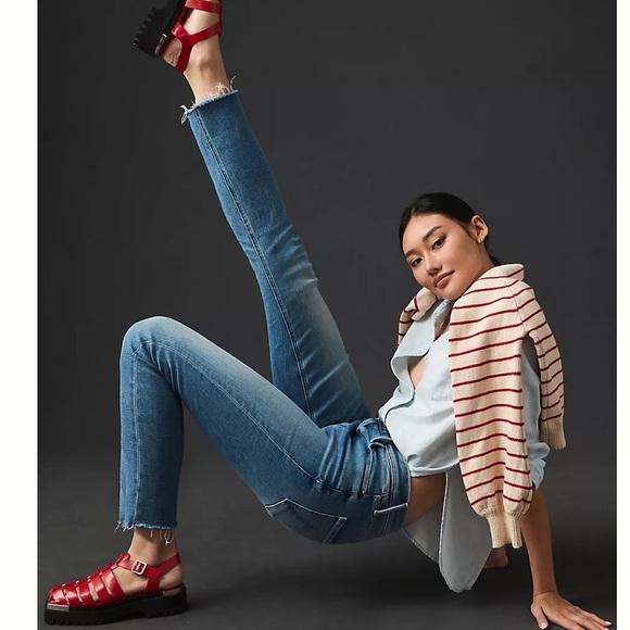 Mother Mid Rise Dazzler Ankle Fray Jean 25 New $238- anthropologie 😍 - Picture 10 of 16